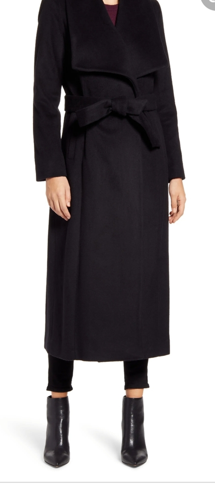 Cole Haan long wool wrap coat